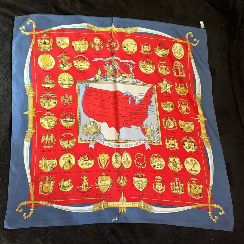 United Stated of America 90cm Hermes Paris Scarf